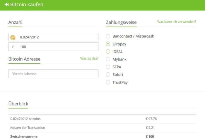 Bitcoin kaufen bei Anycoin Direct