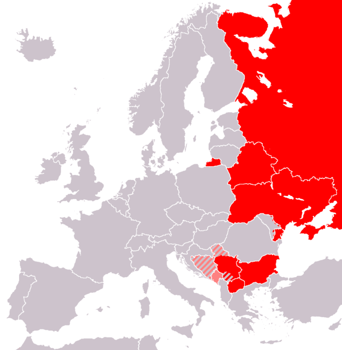 Verbreitung des kyrillischen Alphabets in Europa